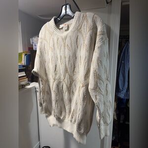 Vintage Italian Men’s Knit Sweater Cream (read description for size)